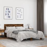 vidaXL Sängram rökfärgad ek 120x200 cm konstruerat trä och metall