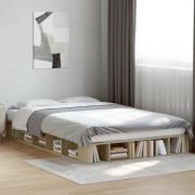 vidaXL Sängram sonoma-ek 135x190 cm konstruerat trä