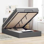 vidaXL Ottoman säng med madrass mörkgrå 120x200 cm tyg