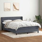 vidaXL Ramsäng med madrass mörkgrå 140x210 cm sammet