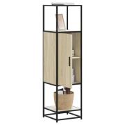 vidaXL Högskåp sonoma-ek 35,5x35x139 cm konstruerat trä och metall