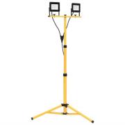 vidaXL Strålkastare med stativ 2x50 W LED varmvit