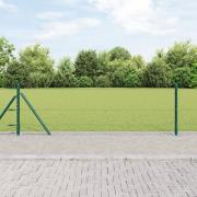 vidaXL Hexagon Staket Grön 0,6x10 m Stål, vidaXL Staketstolpar med Bas...