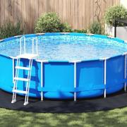 vidaXL Runt Poolöverdrag Svart Plast Ø 500 cm Poolöverdrag Rund