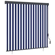 vidaXL Rullgardin utomhus 160x250 cm blå och vit