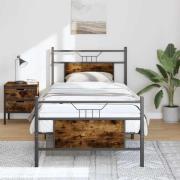 vidaXL Sängram utan madrass rökfärgad ek 90x200 cm konstruerad trä