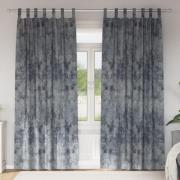 vidaXL Sammetsgardiner 2 st med öljett Silvergrå 245x140 cm