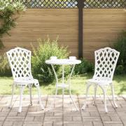 vidaXL 3-delars trädgårdsbistro set i vit gjuten aluminium