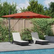 vidaXL fristående Roma parasoll med LED-lampor Terrakotta 286x285x270 ...