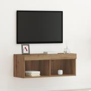 vidaXL TV-väggskåp med LED-belysning artisan ek 80x30x30 cm