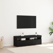 vidaXL TV-bänk med LED svart ek 120x35x40 cm konstruerat trä