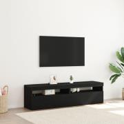 vidaXL TV-skåp med LED-lampor 2 st Svart Ek 75x35x40 cm Konstruerat tr...