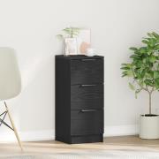 vidaXL Svart Ek Sideboard 30x30x70 cm Gjord av Konstruerat Trä