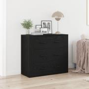 vidaXL Sideboard svart ek 33x80x70 cm konstruerat trä
