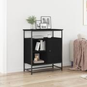 vidaXL Sideboard svart ek 69x35x80 cm konstruerat trä och stål