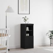 vidaXL Sideboard med LED-lampor svart ek 41x37x100 cm