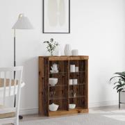 vidaXL Sideboard med LED-belysning i gammalt trä 41x37x100 cm