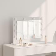 vidaXL sminkspegel med LED-lampor vit 60x45x18 cm