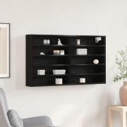 vidaXL Vitrine Cabinet Svart Ek 100x15x58 cm Konstruerat Trä