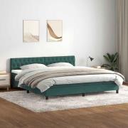 vidaXL Ramsäng med madrass mörkgrön 200x210 cm sammet