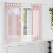 vidaXL Voile gardiner med stångfickor 2 st ljusrosa