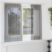 vidaXL Voile gardiner med stångfickor 2 st mörkgrå