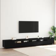 vidaXL TV-bänk med LED-lampor Svart Ek 300x35x40 cm Tillverkat trä