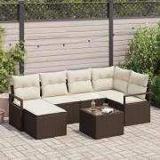 vidaXL 6-delar trädgårdsoff set med kuddar grå poly rattan, vidaXL 2-s...