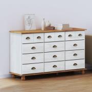 vidaXL Låda med lådor 'ASKIM'Vit 79x40x133.5 cm Massivt Trä Tall