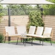 vidaXL L-formad soffa Natural 231x173x78 cm Poly Rattan