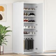 vidaXL Sko skåp Vit 80x39x180 cm Konstruerat trä