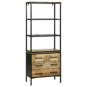 vidaXL Högskåp 70x35x180 cm Solid Grov Wood Mango