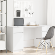 vidaXL Skrivbord vit 140x49x76 cm konstruerat trä