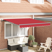 vidaXL Utfällbar markis Röd 300 x 250 cm tyg