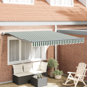 vidaXL Automatisk Utdragbar Markis Grön och Vit 350x250 cm