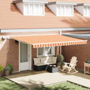 vidaXL Manuell Utdragbar Markis med LED Gul och Orange 450x350 cm