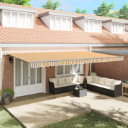 vidaXL Automatisk Utdragbar Markis Randig Multicolor 600x350 cm