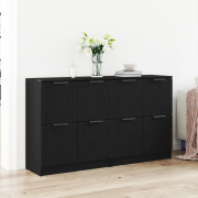 vidaXL Skåp 2 st Svart Ek 60x30x70 cm Konstruerat trä