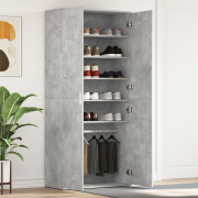 vidaXL Sko Cabinet Betonggrå 80x39x180 cm Spånskiva