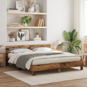 vidaXL Sängram av furu Gammalt trä Massivt furu 180 x 200 cm Hållbar