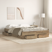 VidaXL sängram med lådor Artisan ek Konstruktionsmaterial 140 x 200 cm