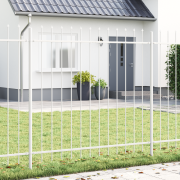 vidaXL Trädgårdsstaket med spetsig topp vit 10,2x1,5 m stål