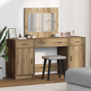vidaXL 3-delad Dressing Table Set med LED Artisan Oak Konstruerat trä