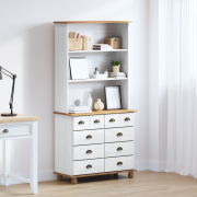 vidaXL Hutch “ASKIM” Vit 91x40x183 cm Massivt Trä Pine