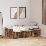 vidaXL Förvaringssängram Rökt ek 80x200 cm