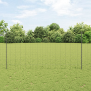 vidaXL Eurostängsel med 10 U-stolpar Grå 1.5x10 m Stål