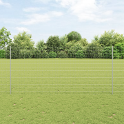 vidaXL Euro Staket med 10 U-poster Silver 1,4x10 m Stål