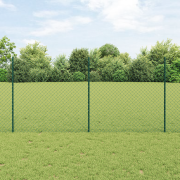 vidaXL Kedjeskydd med 10 U-poster Grön 1,2x10 m Stål