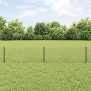vidaXL Kedjestaket med 22 U-poster Grå 0.4x25 m Stål