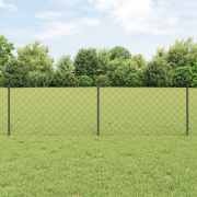 vidaXL Kedjegaller med 22 U-poster Grå 0.6x25 m Stål